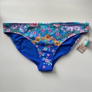 JOHNNY WAS Color Blast Hipster Bikini Bottom Blue Floral XXL Style: CSW8023AJ